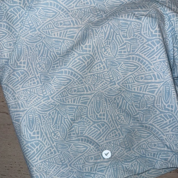 Birddogs swim trunks Bathing Suit blue white yellow trim  7” lined XXL New $80 - Picture 8 of 15